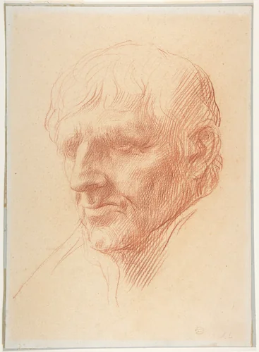 Head of a Man by Alphonse Legros, drawing, 1837-1911