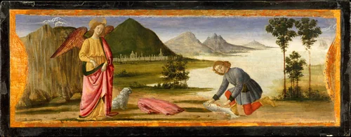 Tobias and the Angel by Davide Ghirlandaio, painting, 1474-1484