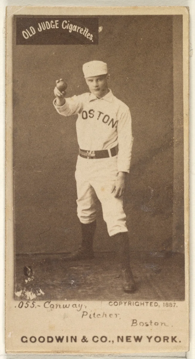 Conway, Pitcher, Boston, from the Old Judge series (N172) for Old Judge Cigarettes by Goodwin & Company, photograph, 1887