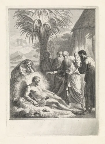 Job op de mesthoop by Pieter Tanjé, print, 1716-1761