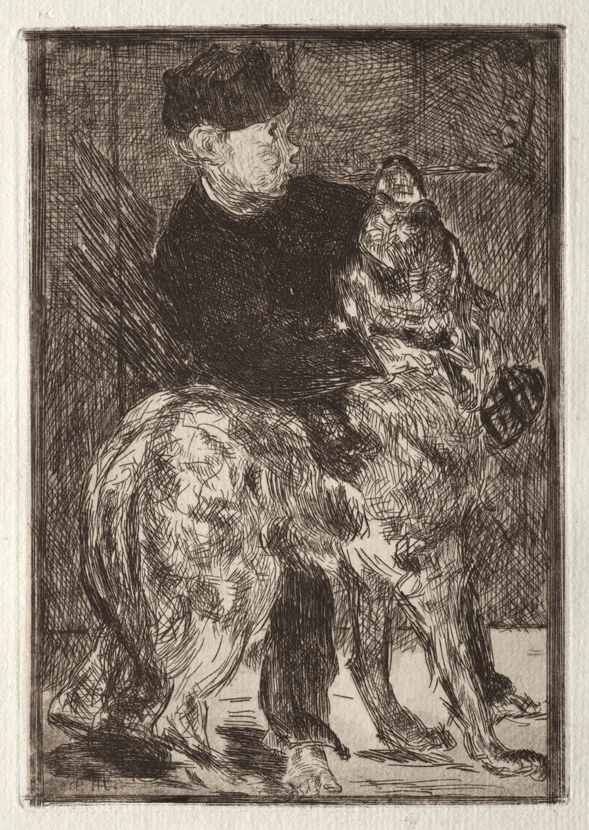 The Boy with a Dog by Edouard Manet, print, 1861