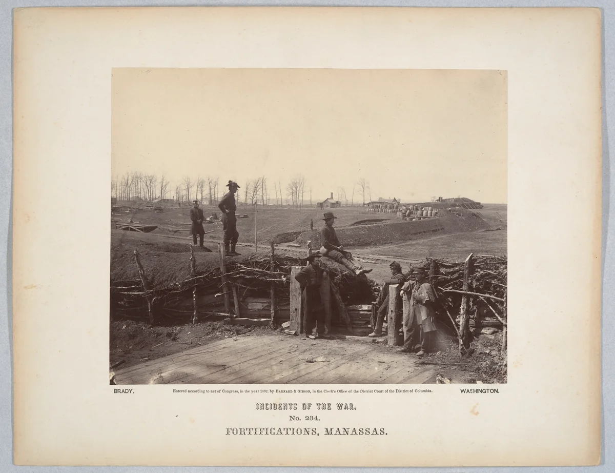 Fortifications, Manassas by Barnard & Gibson, photograph, 1862