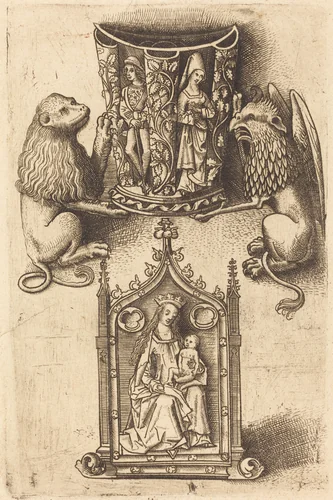 Design for a Beaker and a Pax by Master of St. Sebastian, print, 1480