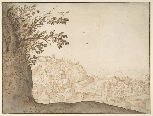 View of Rome by Willem van Nieulandt II, drawing, 1584-1640