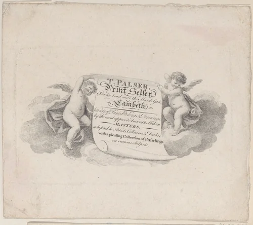 Trade Card for T. Palser, Printseller by anonymous, print, 1800-1900