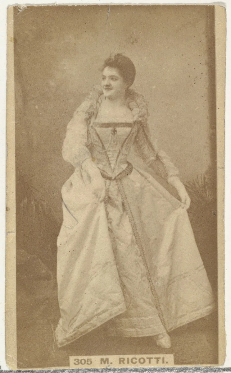 Card Number 305, M. Ricotti, from the Actors and Actresses series (N145-5) issued by Duke Sons & Co. to promote Cameo Cigarettes by W. Duke, Sons & Co., photograph, 1880-1889