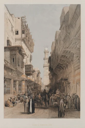 Egypt and Nubia, Volume III: Mosque el Mooristan, Cairo by Louis Haghe, print, 1849