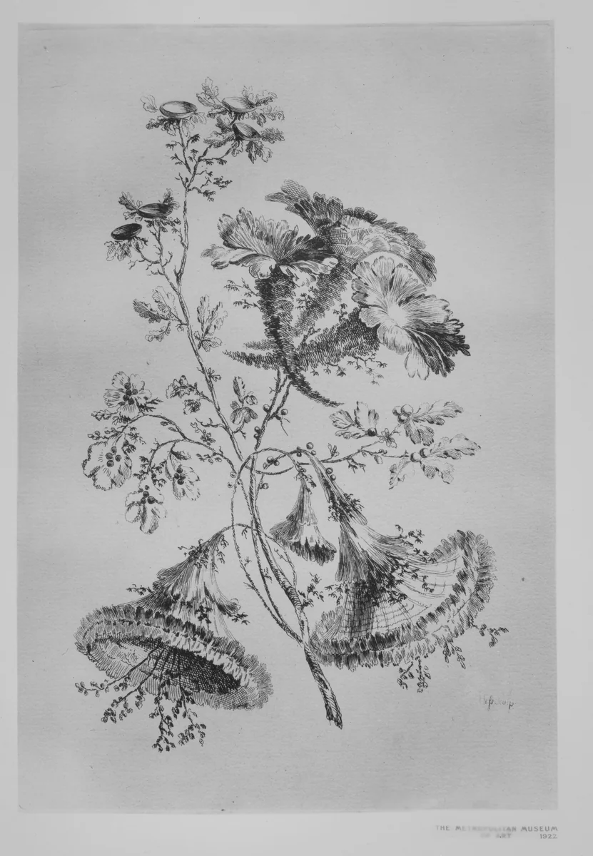 Plate, from "Fleures Baroques" by Jean Pillement, print, 1755