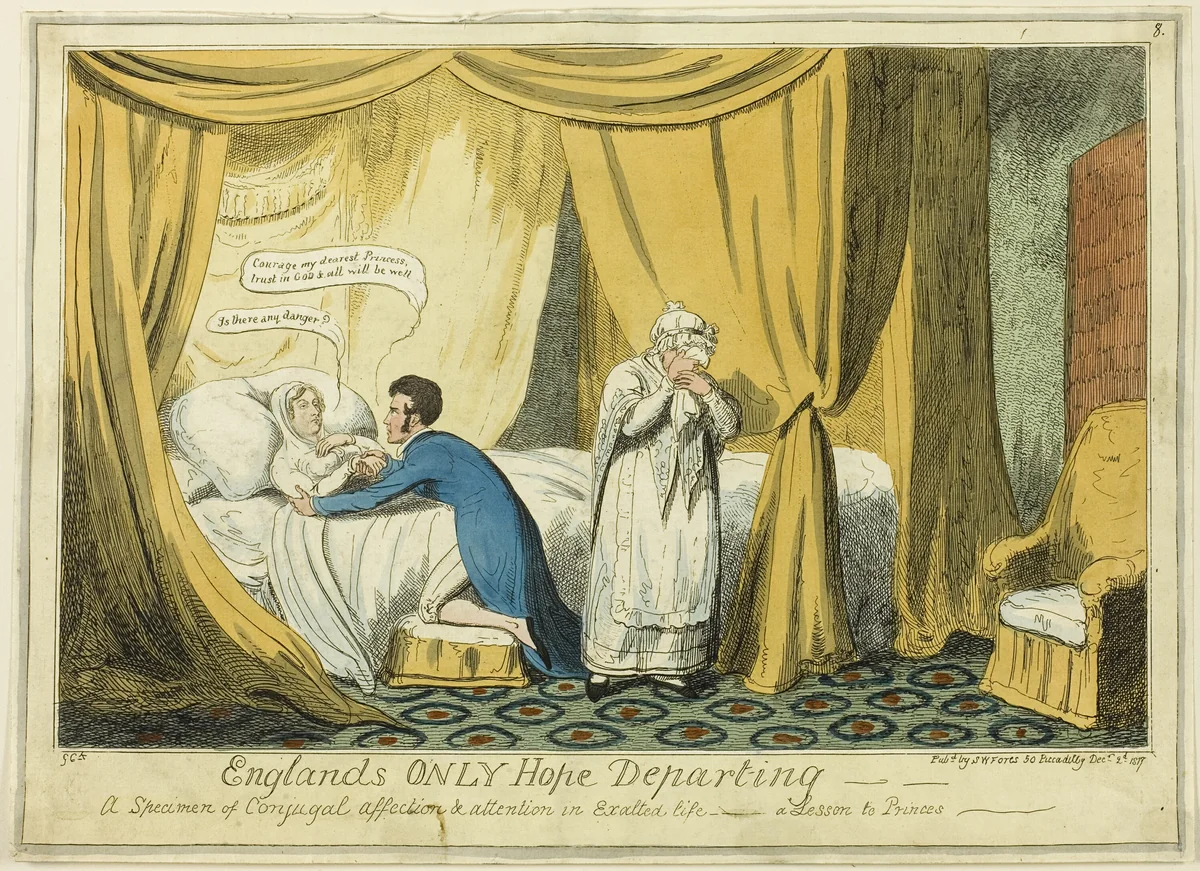 England's Only Hope Departing by George Cruikshank, print, 1817