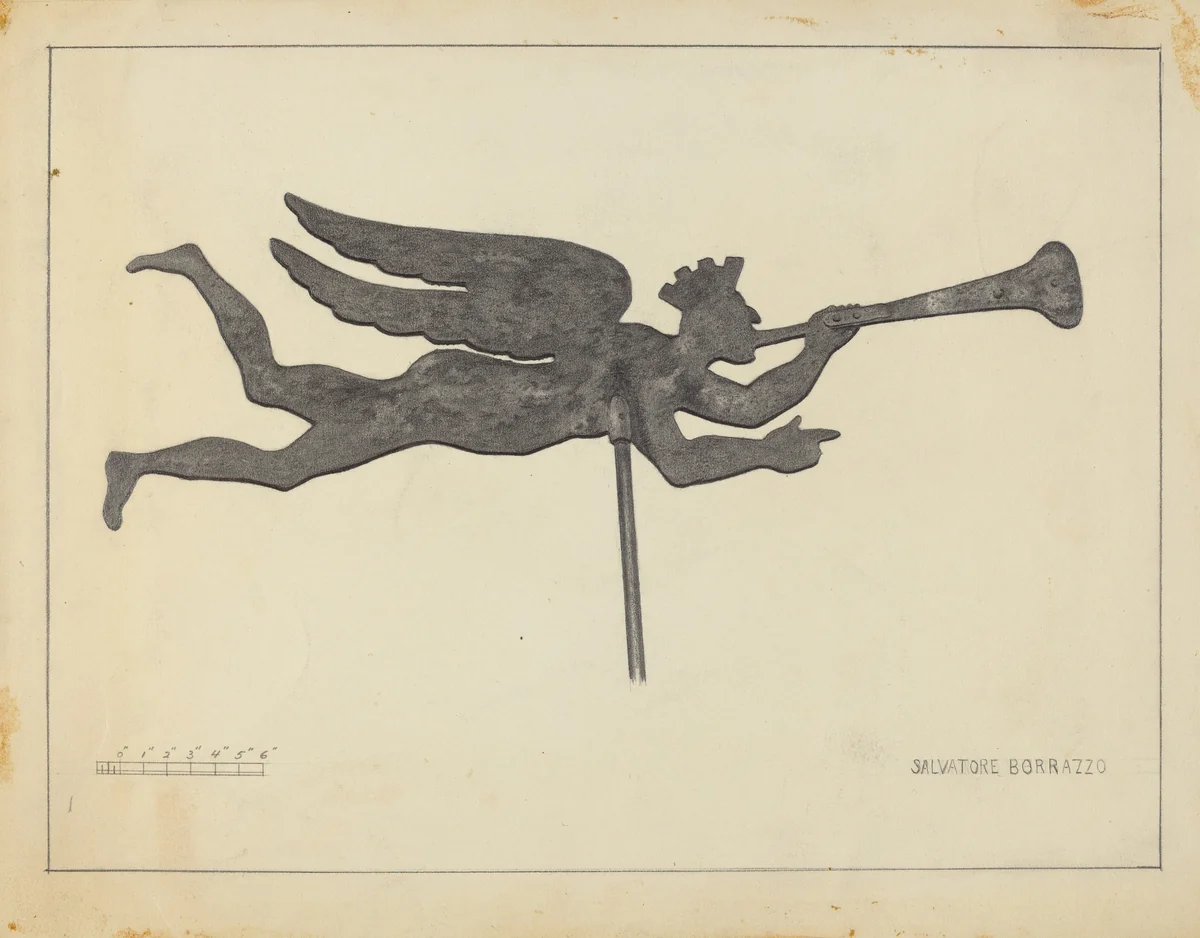 Weather Vane - Angel Gabriel by Salvatore Borrazzo, index of american design, 1939