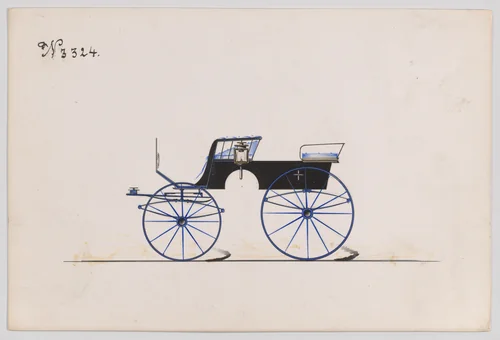 Design for T-Cart, no. 3324 by Brewster & Co., drawing, 1877