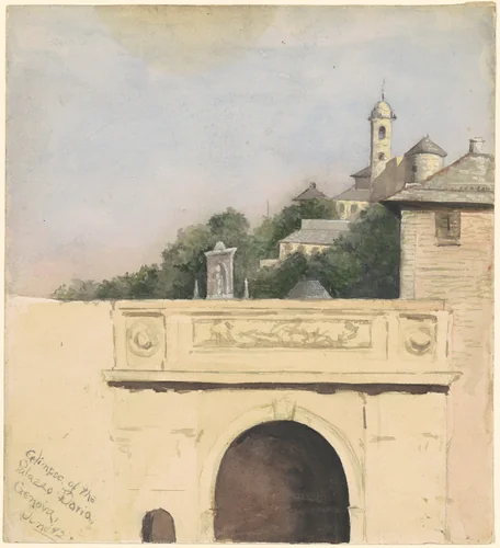 Glimpse of the Palazzo Doria, Genova by Marietta Minnigerode Andrews, drawing, 1892