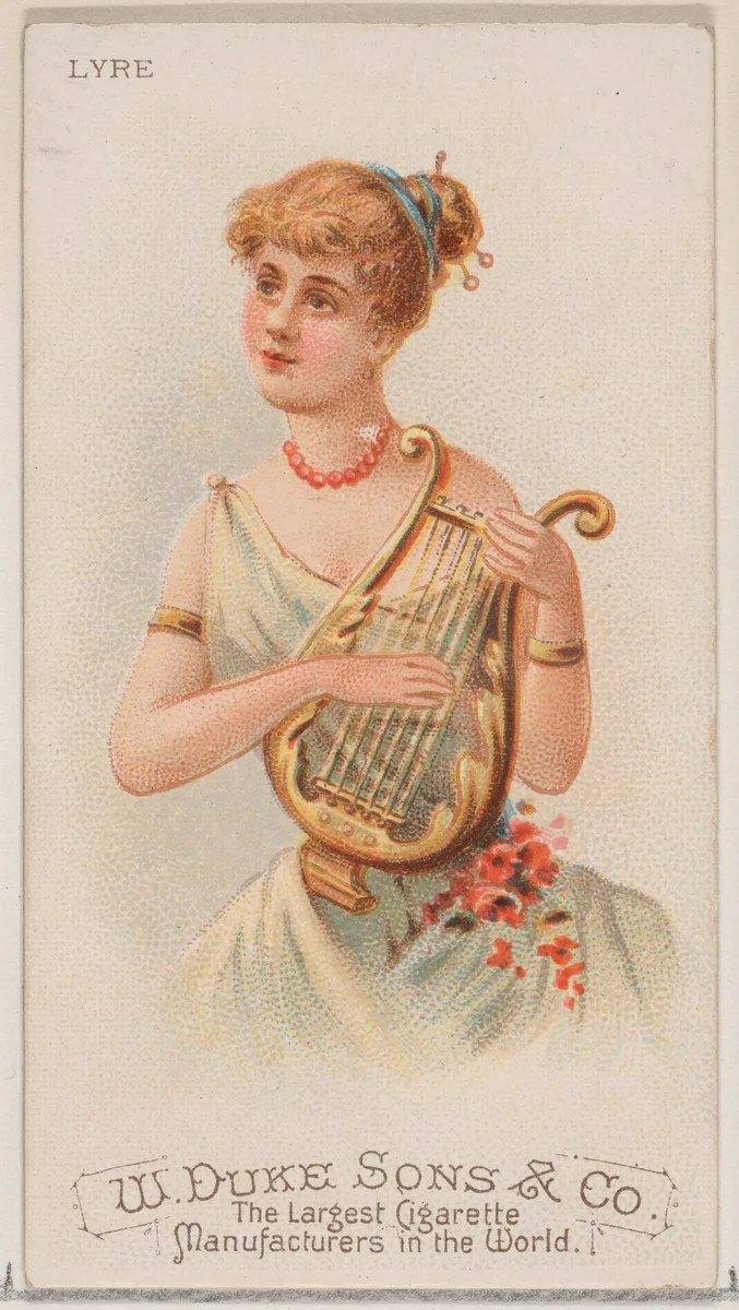 Lyre, from the Musical Instruments series (N82) for Duke brand cigarettes by W. Duke, Sons & Co., print, 1888