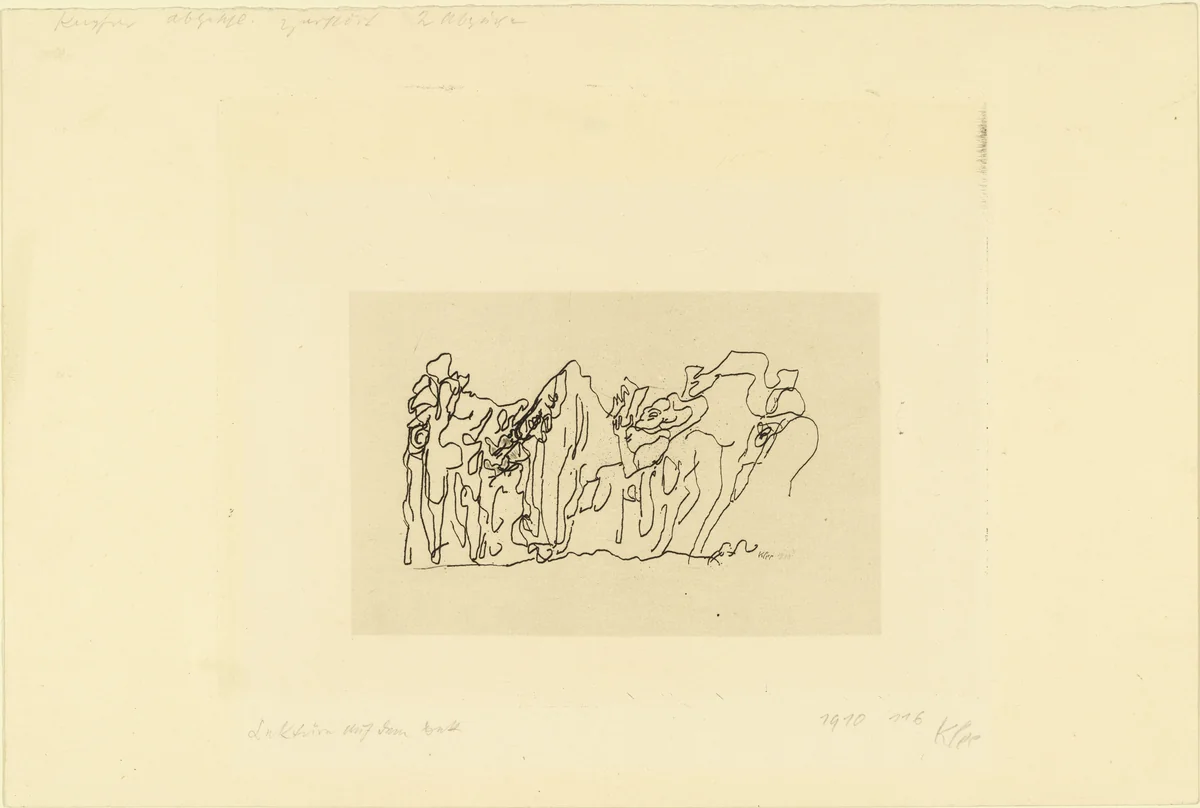 Reading on the Bed (Lektüre auf dem Bett) by Paul Klee, print, 1910