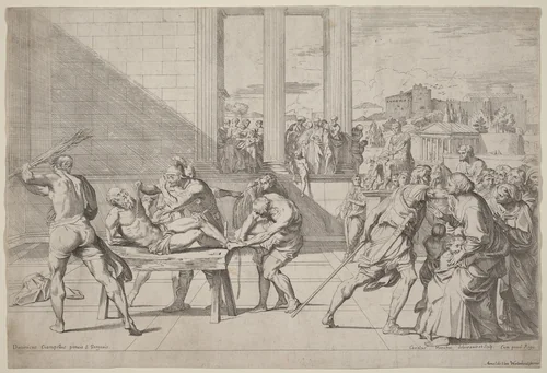 Martyrdom of Saint Andrew by Carlo Maratta; Domenichino, print, 1625-1713