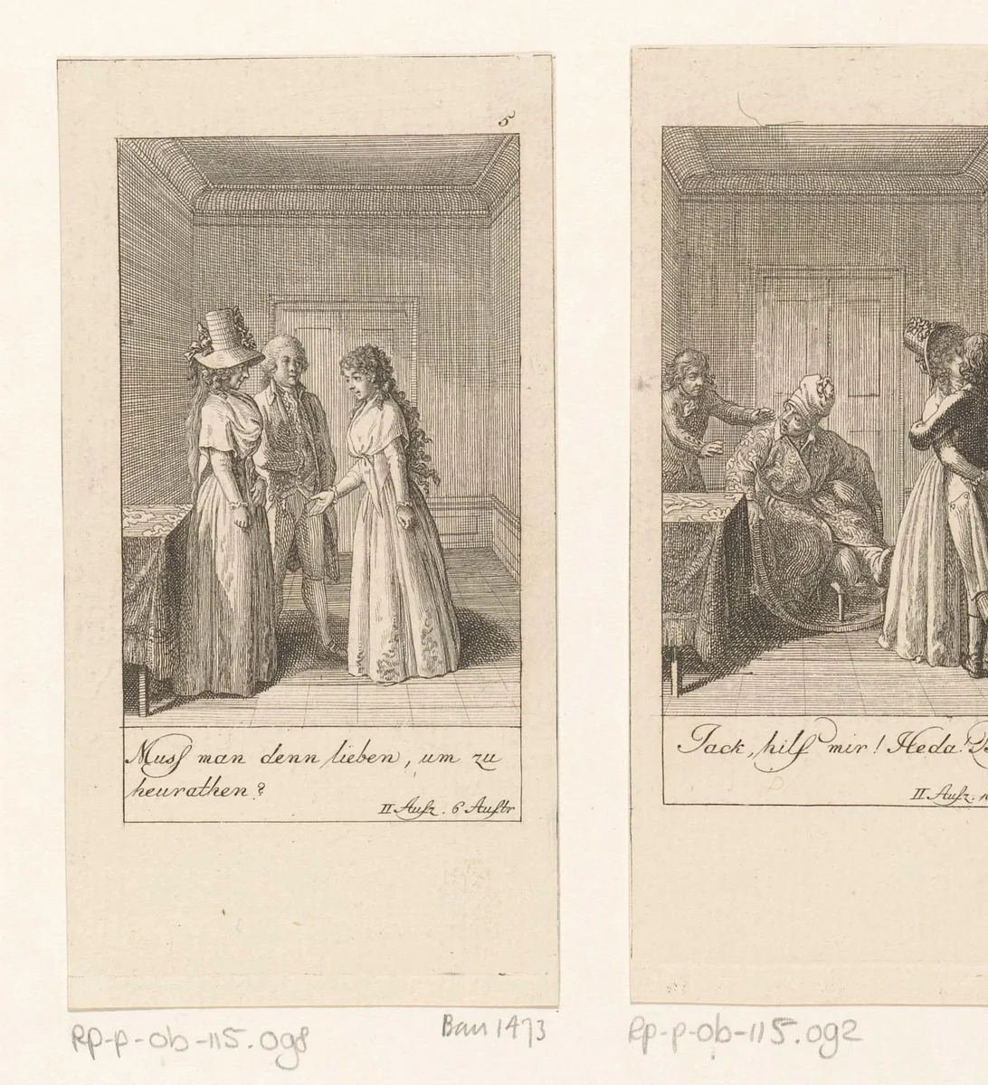 Libby en Gurli spreken over het huwelijk by Daniel Nikolaus Chodowiecki, print, 1790