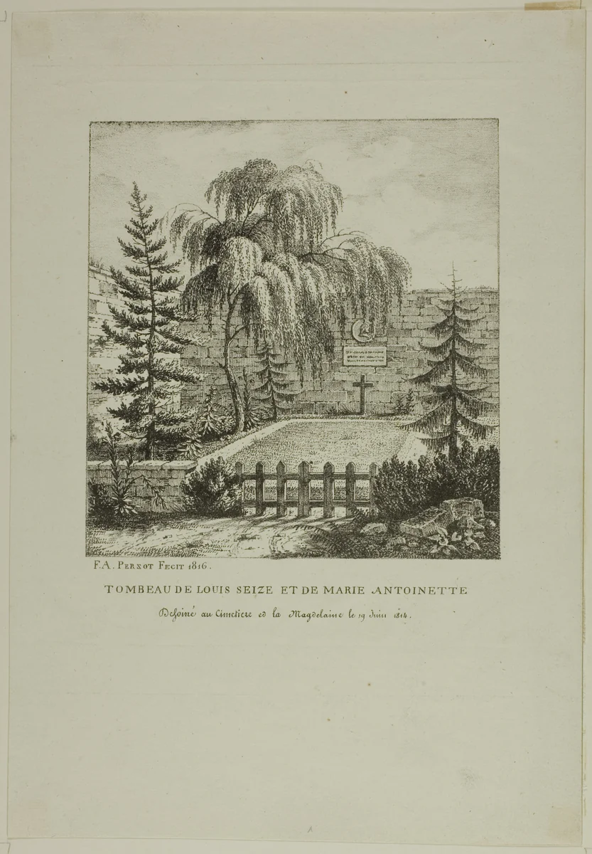 Tomb of Louis XVI by François Alexandre Pernot, print, 1816