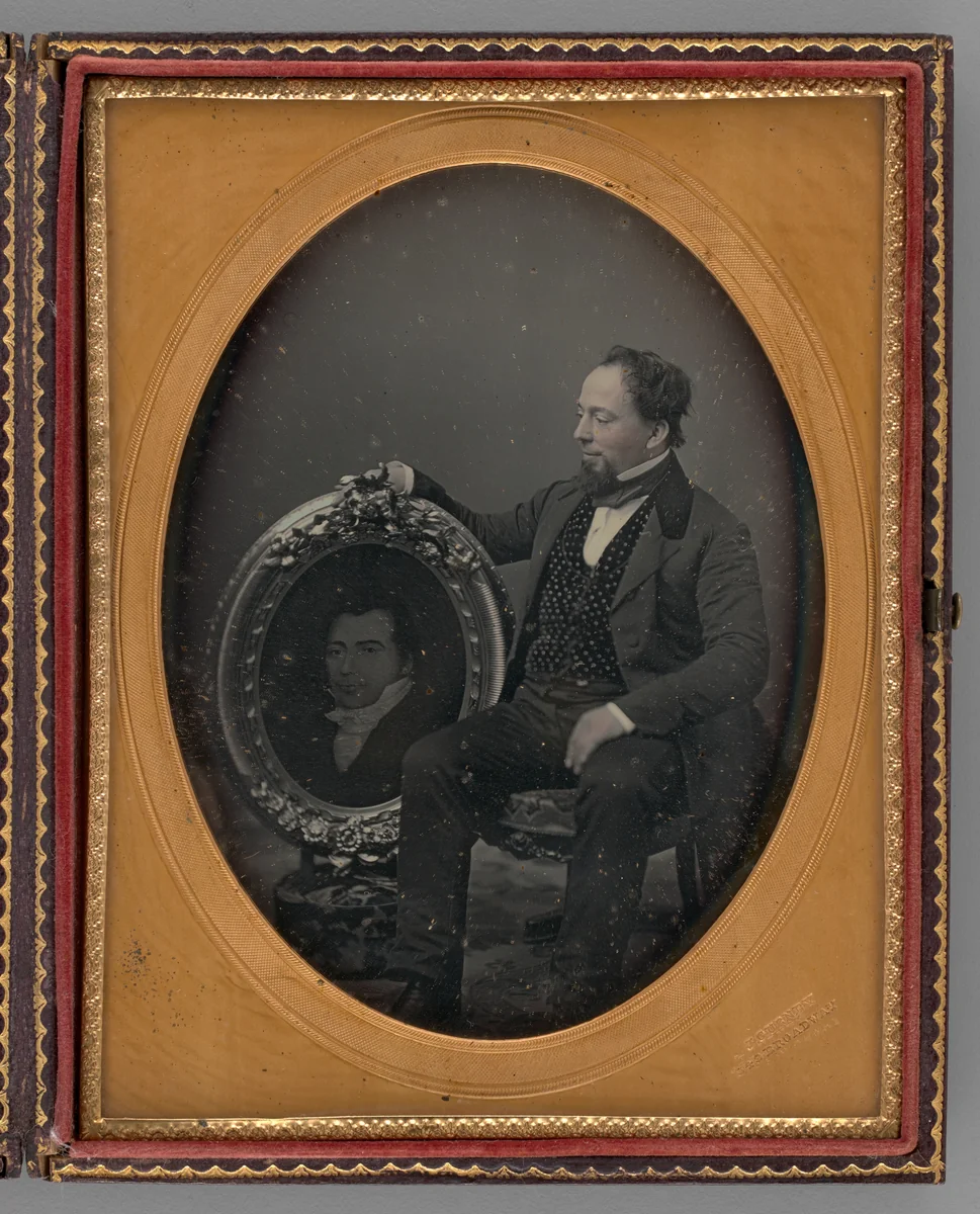 Untitled (Portrait of Man with Painting) by Jeremiah Gurney, other, 1856