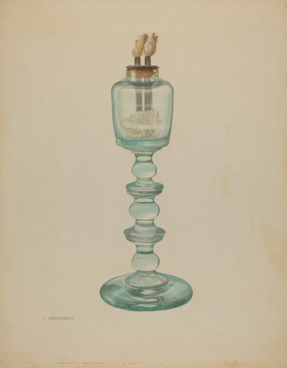 Whale Oil Lamp by Isidore Steinberg, index of american design, 1938
