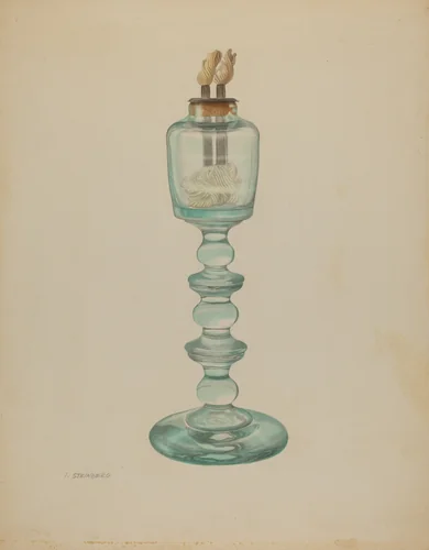 Whale Oil Lamp by Isidore Steinberg, index of american design, 1938