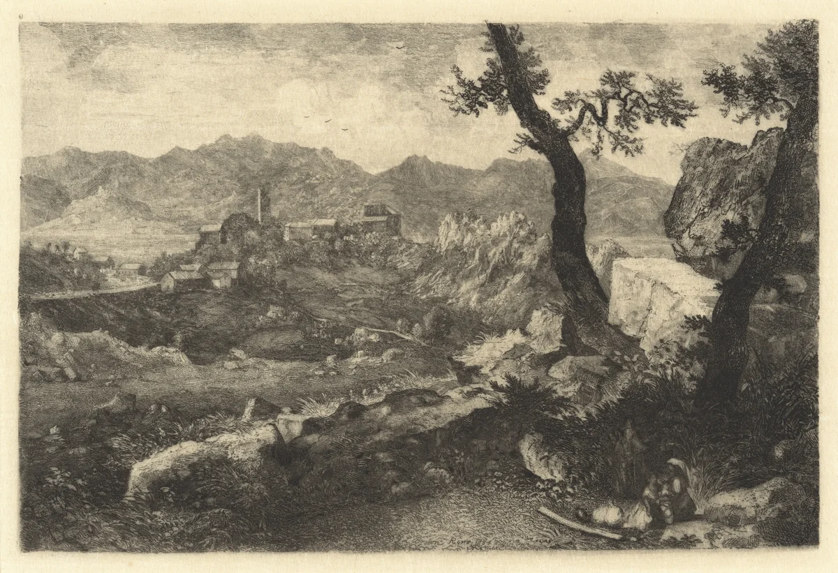 A View Near Rome by George Loring Brown, print, 1854