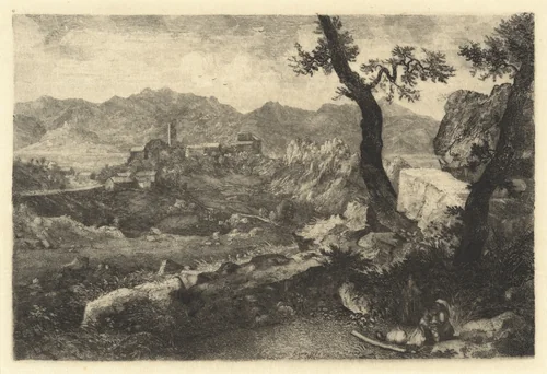 A View Near Rome by George Loring Brown, print, 1854