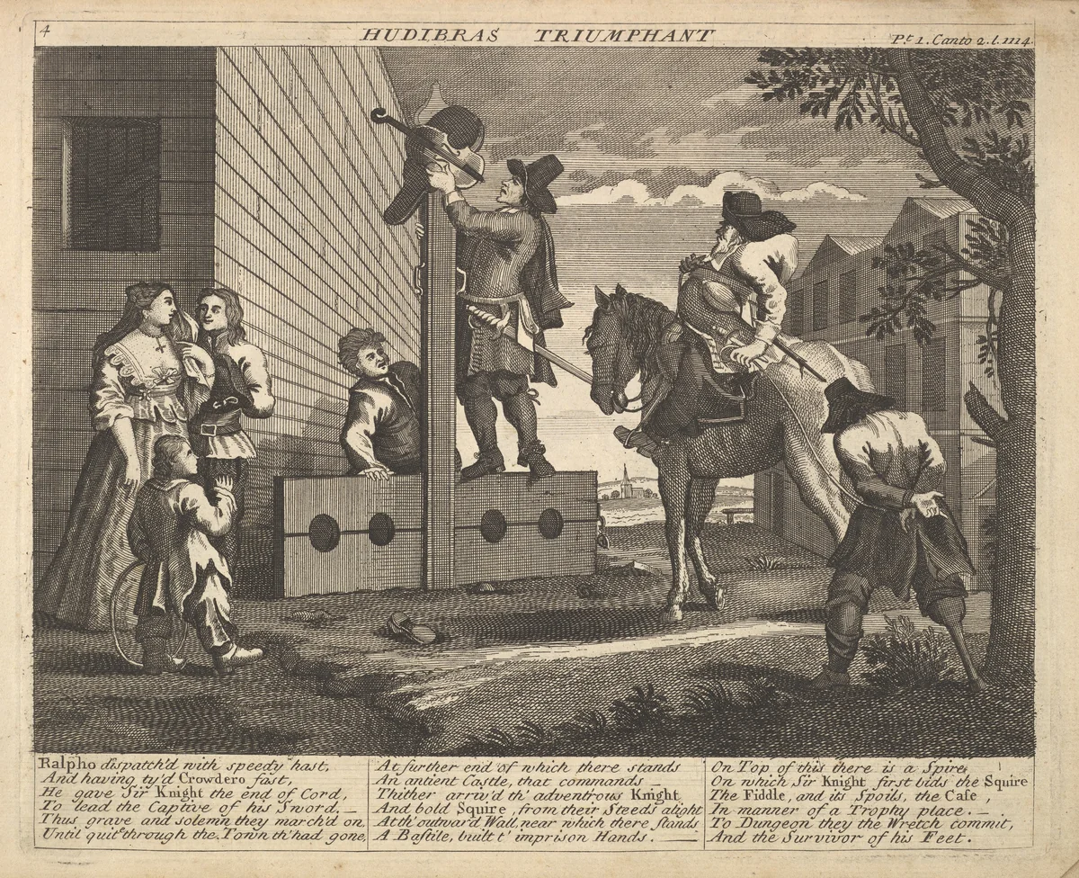 Hudibras Triumphant (Plate 4: Illustrations to Samuel Butler's Hudibras) by William Hogarth, print, 1725-1730