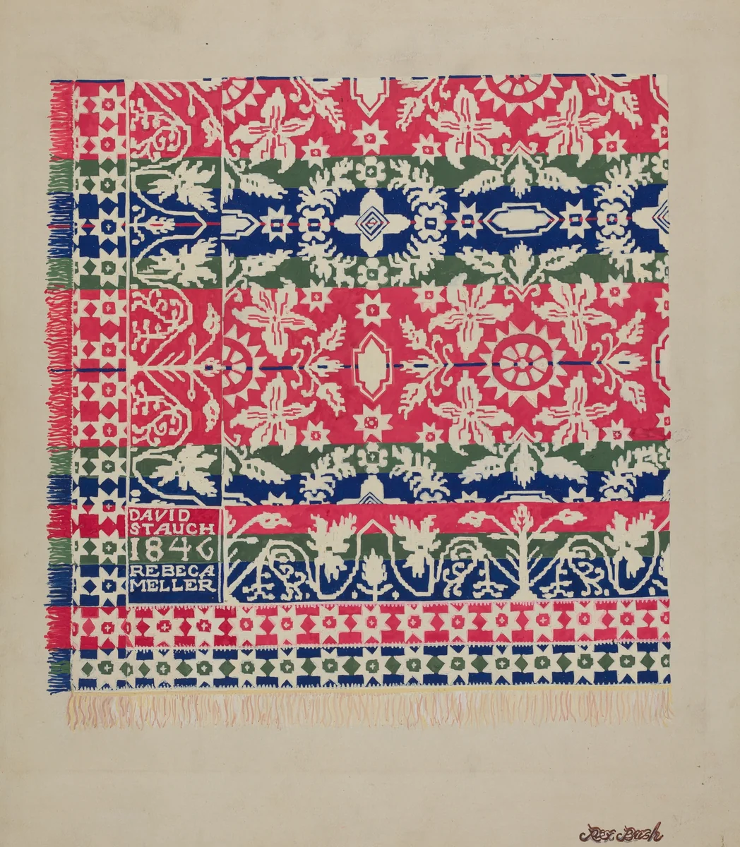 Coverlet by Rex F. Bush, index of american design, 1937