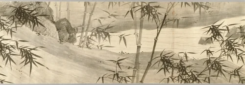 Bamboo-Covered Stream in Spring Rain by Xia Chang, drawing, 1436-1446