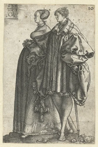 Dansende paar no. 10 by Unknown, print, 1538