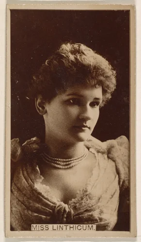 Miss Linthicum, from the Actresses series (N245) issued by Kinney Brothers to promote Sweet Caporal Cigarettes by Kinney Brothers Tobacco Company, photograph, 1890