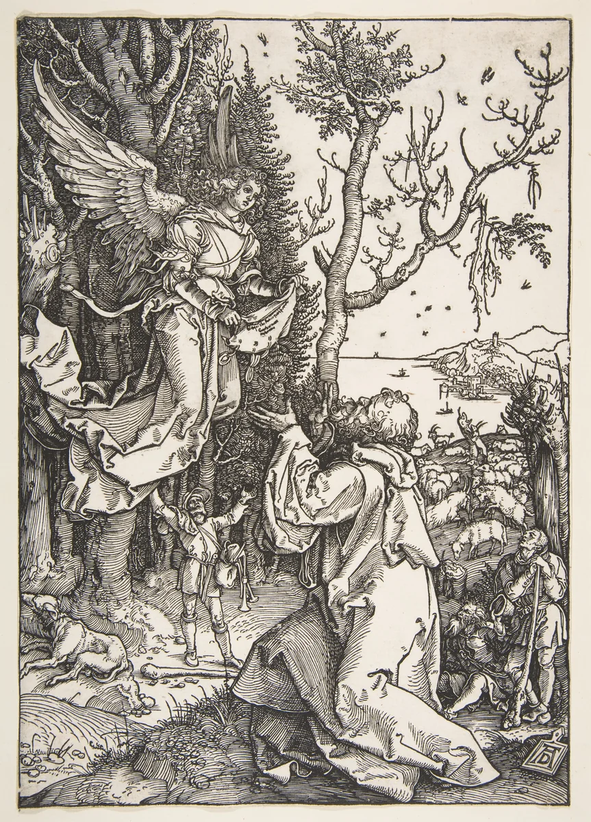 Joachim and the Angel, from "The Life of the Virgin" by Albrecht Dürer, print, 1504