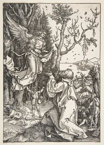 Joachim and the Angel, from "The Life of the Virgin" by Albrecht Dürer, print, 1504