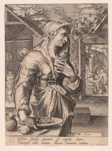 Sarah, from The Wives of the Patriarchs by Jacob Matham, print, 1597