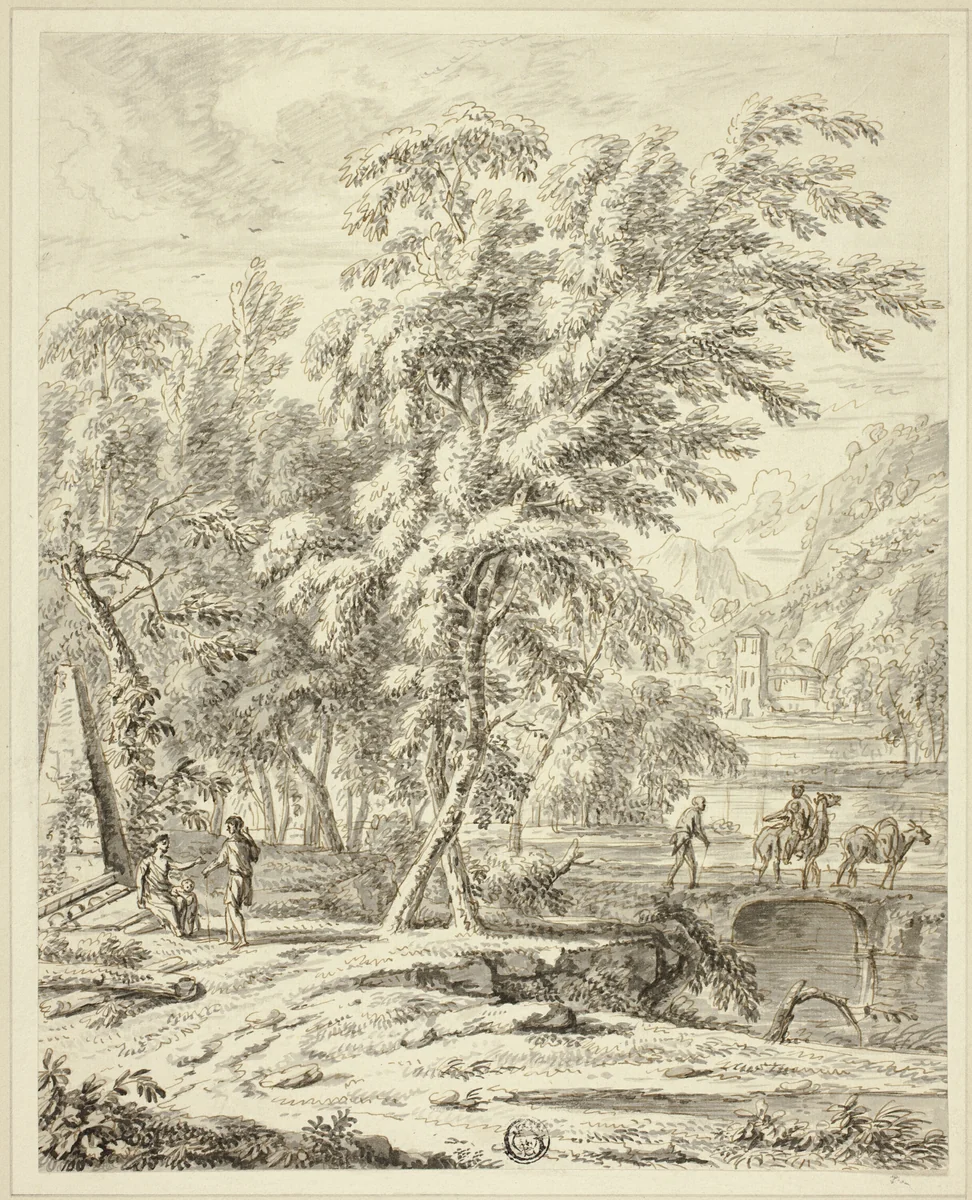 Italianate Landscape with Figures Crossing Bridge by Heinrich Meyeringh
Francesco Zuccarelli
Abraham Genoels II, drawing, 1720-1790