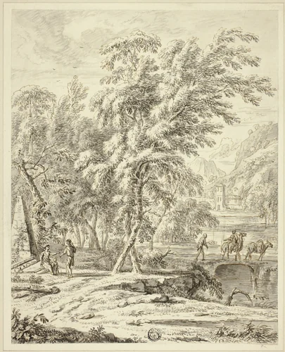 Italianate Landscape with Figures Crossing Bridge by Heinrich Meyeringh
Francesco Zuccarelli
Abraham Genoels II, drawing, 1720-1790