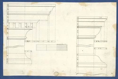 Moldings for Bookcases, from Chippendale Drawings, Vol. II by Thomas Chippendale, drawing, 1753