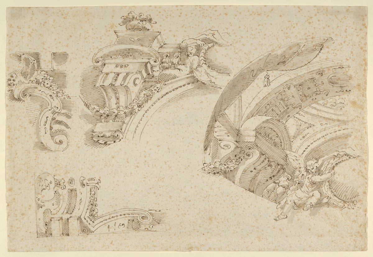 Architecture by Michelangelo Colonna, drawing, 1604-1687