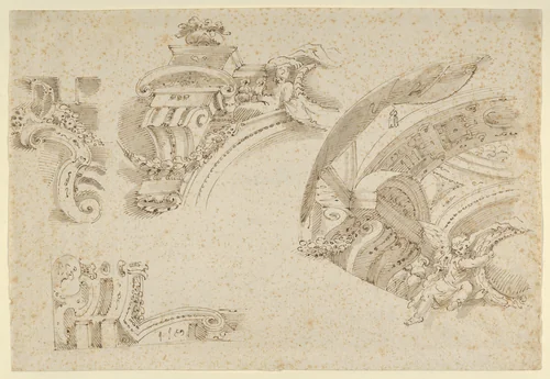 Architecture by Michelangelo Colonna, drawing, 1604-1687