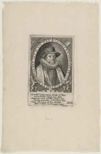 James I, King of England by Crispijn van de Passe I, print, 1622