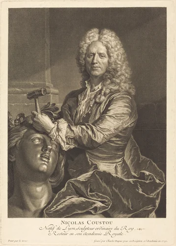 Nicolas Coustou by Charles Dupuis, print, 1730