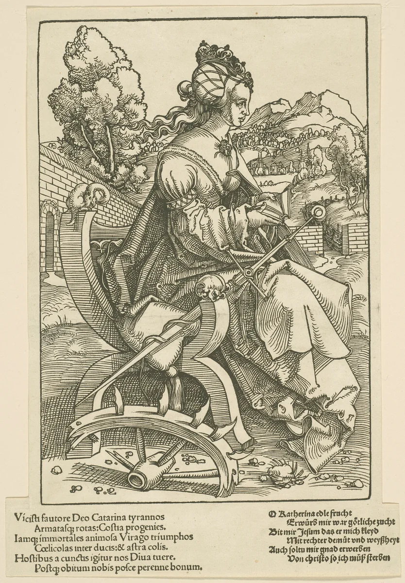 Saint Catherine by Hans Baldung Grien, print, 1505-1507
