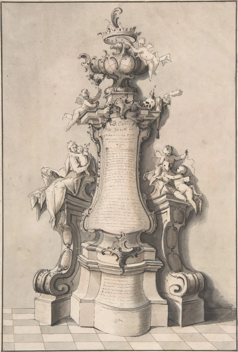 Tomb Design by Ignaz Günther, drawing, 1740-1775