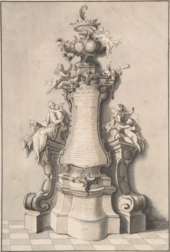 Tomb Design by Ignaz Günther, drawing, 1740-1775