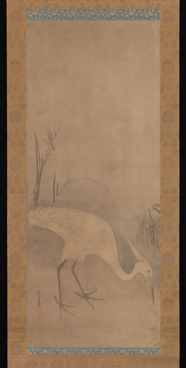 White Heron by Tawaraya Sōtatsu (俵屋宗達), painting, 1600-1633