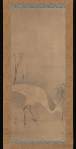 White Heron by Tawaraya Sōtatsu (俵屋宗達), painting, 1600-1633