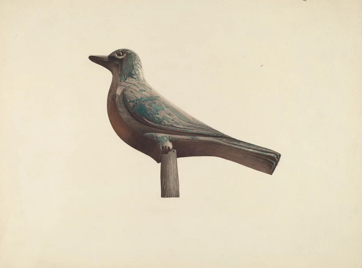 Carved Bird, Garden Decoration by Robert Pohle, index of american design, 1939