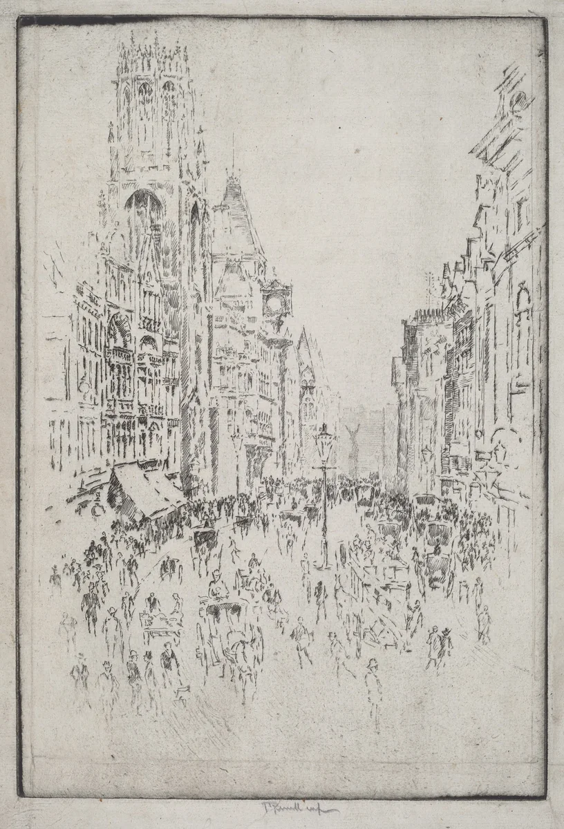 St. Dunstan's, Fleet Street by Joseph Pennell, print, 1903