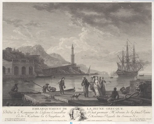 Embarkation of the Young Greek by Joseph Vernet, print, 1766-1776