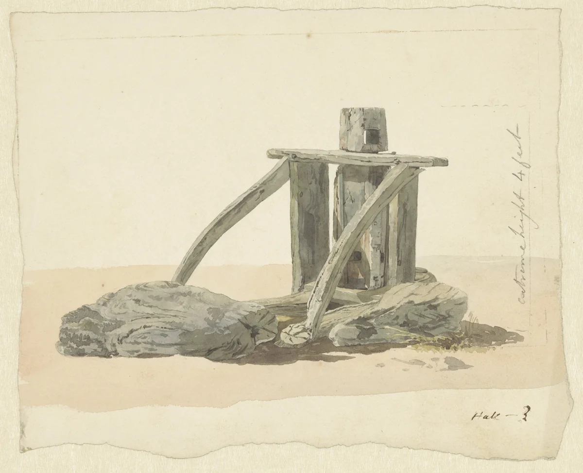 Kaapstander op het strand by John Linnell, drawing, 1802-1882